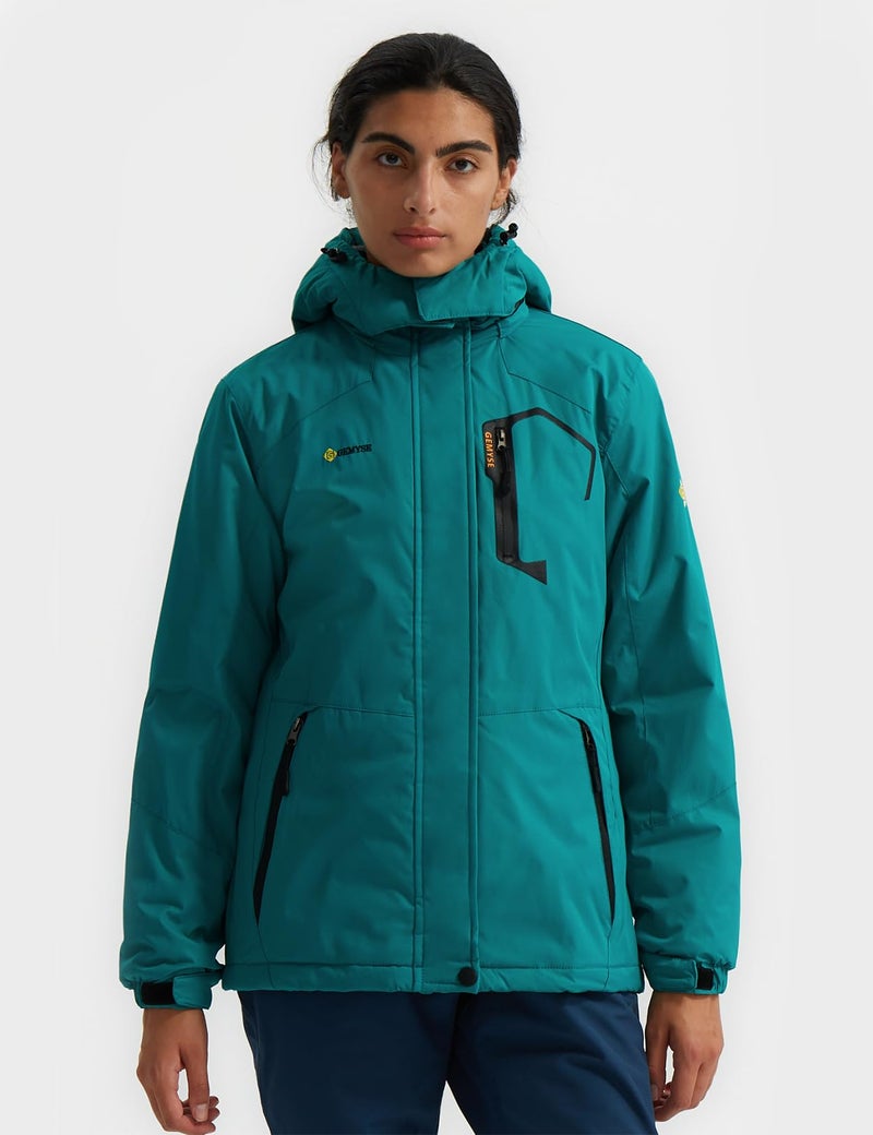 GEMYSE Women's Ski Snow Jacket Warm Winter Waterproof Coat Snowboard Rain Jacket Hooded Windproof Windbreakerï¼ˆMoonblue,Largeï¼‰ - Image 2